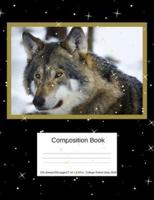 Composition Book 100 Sheets/200 Pages/7.44 X 9.69 In. College Ruled/ Gray Wolf