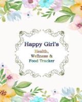 Happy Girl's Full-Color Health, Wellness & Food Tracker