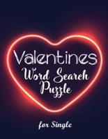 Valentines Word Search Puzzles for Single