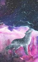 Watercolor Wolf Howling to the Universe 5 X 8 Writer's Utility Notebook