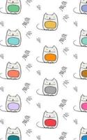 Cute Multi-Colored Kitty Pattern 5 X 8 Writer's Utility Notebook