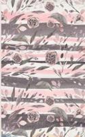 Pink & Grey Autumn Flowers Pattern Background 5 X 8 Writer's Utility Notebook
