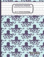 Composition Notebook Handwriting Practice Worksheets 8.5X11 120 Sheets/60 Octopus