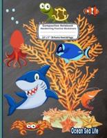 Composition Notebook Handwriting Practice Worksheets 8.5X11 120 Sheets/60 Ocean Sea Life