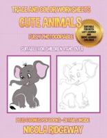Trace and Color Worksheets (Cute Animals)