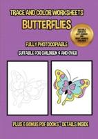 Trace and color worksheets (Butterflies): This book has 40 trace and color worksheets. This book will assist young children to develop pen control and to exercise their fine motor skills.