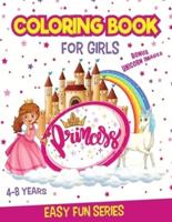 PRINCESS Coloring Book for Girls Ages 4-8