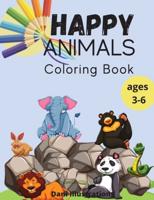 Happy Animals Coloring Book