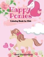 Happy Ponies Coloring Book for Kids