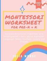 Montessori Worksheet for Pre-K & K: Animals Activity for Preschool and Kindergarten. Learn about Alphabet, Language, Math, Animals, Colors and Shapes
