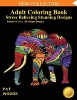 Adult Coloring Book: Stress Relieving Stunning Designs: 120 Unique Images: Stress Relieving Designs