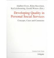 Developing Quality in Personal Social Services