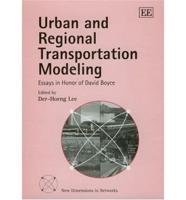 Urban and Regional Transportation Modeling