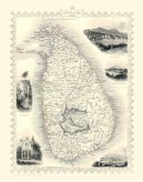 John Tallis Map of Ceylon 1851