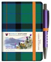 Flower of Scotland Tartan Cloth Notebook (Mini With Pen)