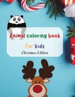 Animal coloring book for kids - Christmas Edition
