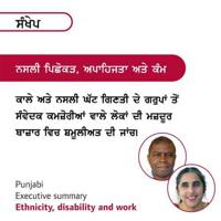 Ethnicity, Disability and Work Executive Summary