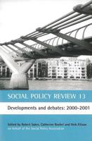 Social Policy Review. 13 Developments and Debates, 2000-2001