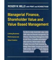 Managerial Finance, Shareholder Value and Value Based Management