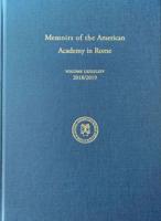 Memoirs of the American Academy in Rome, Volume 63/64