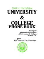 University & College Phone Book, 2004