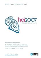 Proceedings of HCI 2007 (Vol. 2)