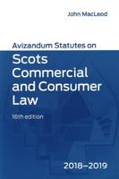 Avizandum Statutes on Scots Commercial and Consumer Law 2018-2019