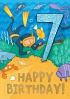 Diver (Age 7) - Happy Birthday Card-Book