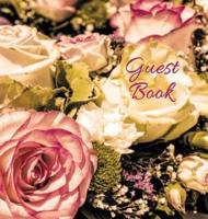 Wedding Guest Book (HARDCOVER) for Wedding Ceremonies, Anniversaries, Special Events & Functions, Commemorations, Parties.: BLANK Pages - no lines. 32 pages/64 sides. Also suitable as General Guest Book. Floral motif in corner of each page.