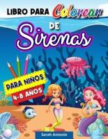 Libro para Colorear de Sirenas : Páginas para Colorear de Sirenas, Libro para Colorear de Lindas Criaturas Marinas para Niños, Diseños Relajantes de Sirenas