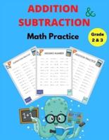 Addition and Subtraction Math Practice Grade 2&3: Math Game Book with Subtracting and Adding  Double Digits