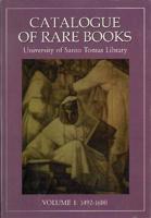 Catalogue of Rare Books Volume 1 1492-1600