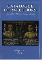 Catalogue of Rare Books Volume 3 Part 1