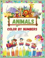 ANIMALS COLOR BY NUMBERS: Color by numbers: Bee, Monkey, Elephant,Vegetables, Numbers, colours And Much More. Fun End Educational Animals Color By Numbers Book