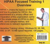 HIPAA Focused Training 2 CD