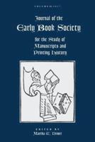 Journal of the Early Book Society Vol 20