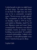 Sophie Calle: The Sleepers