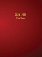 2020 - 2024 5-Year Planner: 60-Month Calendar (Red)
