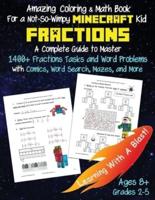 Minecraft Coloring Math Book Fractions Grades 2-5 Ages 8+