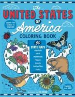 The United States of America Coloring Book: Fifty State Maps with Capitals and Symbols like Motto, Bird, Mammal, Flower, Insect, Butterfly or Fruit