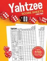 Yahtzee Score Sheets:  Large Print Score Pads / Book