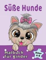 Süße Hunde Malbuch für Kinder von 4-8 Jahren: Entzückende Cartoon Hunde und Welpen