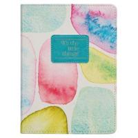 Heartfelt Journal It's the Little Things Abstract Smooth Sea Glass, W/Ribbon 240 Lined Pages, Handy-Sized Flexcover Faux Leather, 7.2 X 5.4