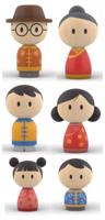 Wooden Asian Family Toy Set