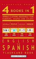 4 Books in 1 - English to Spanish Kids Flash Card Book