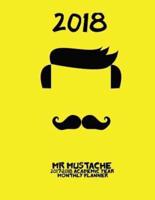 2018- MR Mustache 2017-2018 Academic Year Monthly Planner