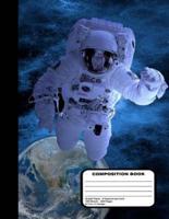 Astronaut in Outer Space Graph Paper Notebook 200 Pages 8 1/2 X 11 Inches
