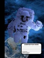 Astronaut in Outer Space Dot Grid Composition Notebook 200 Journal Pages