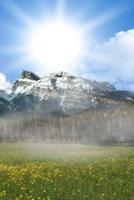 Notebook Fileds and Mountains in Fog