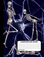 Biology Skeleton Design Lab Unruled Notebook 200 Blank 8 1/2 X 11 Inch Pages